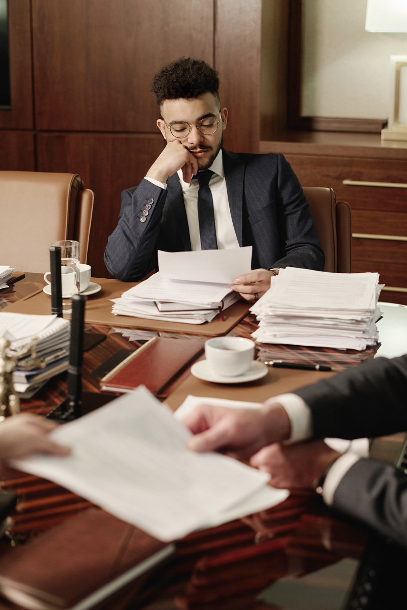 Lawyer reviews contract for Orange County, CA Business Law Client